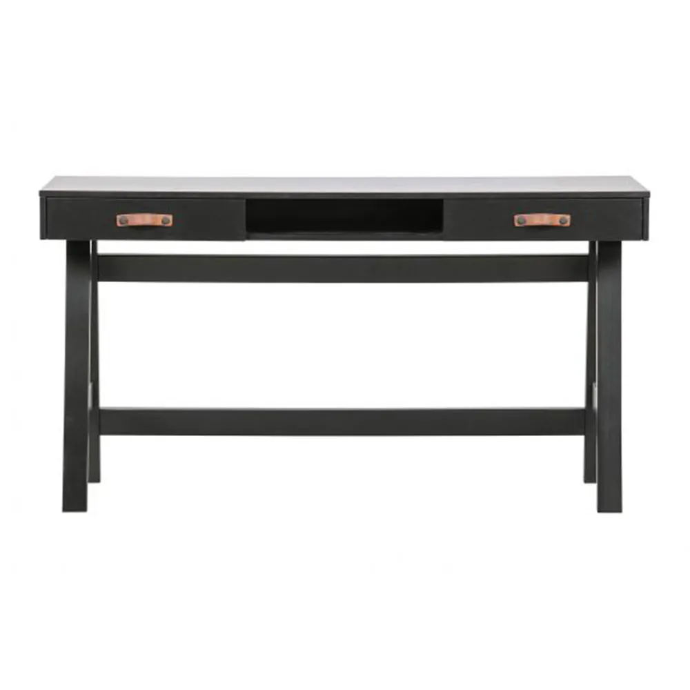 Schreibtisch - mit Schubladen "Donja" Kiefer schwarz