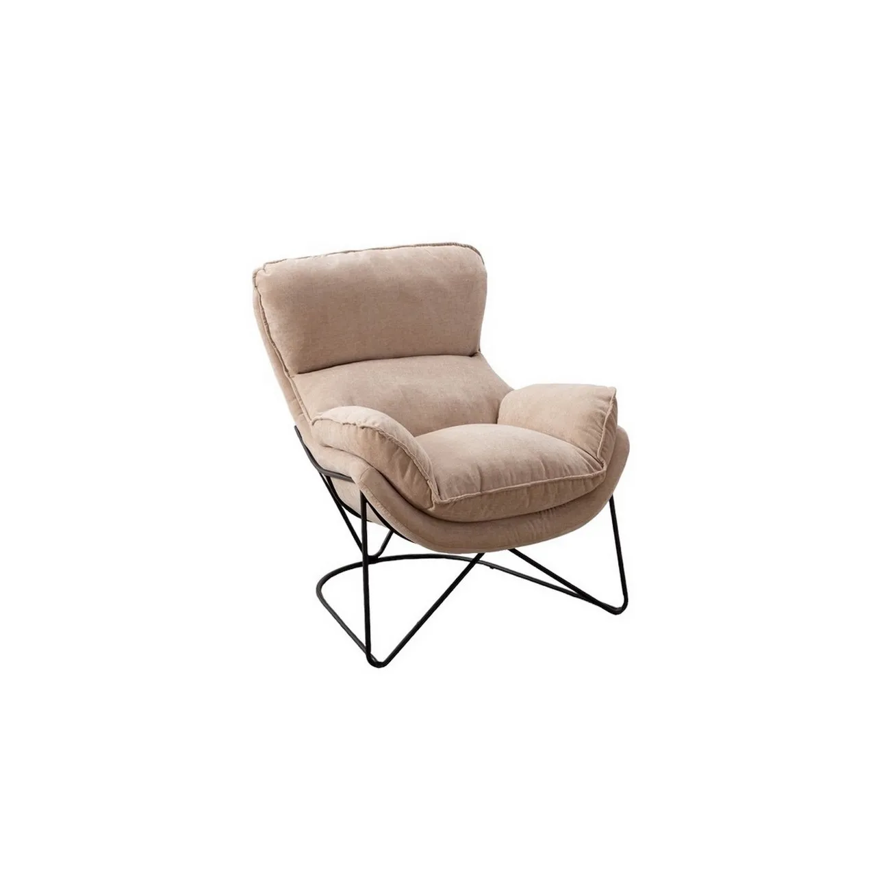 EASY - Sessel aus Samt, beige