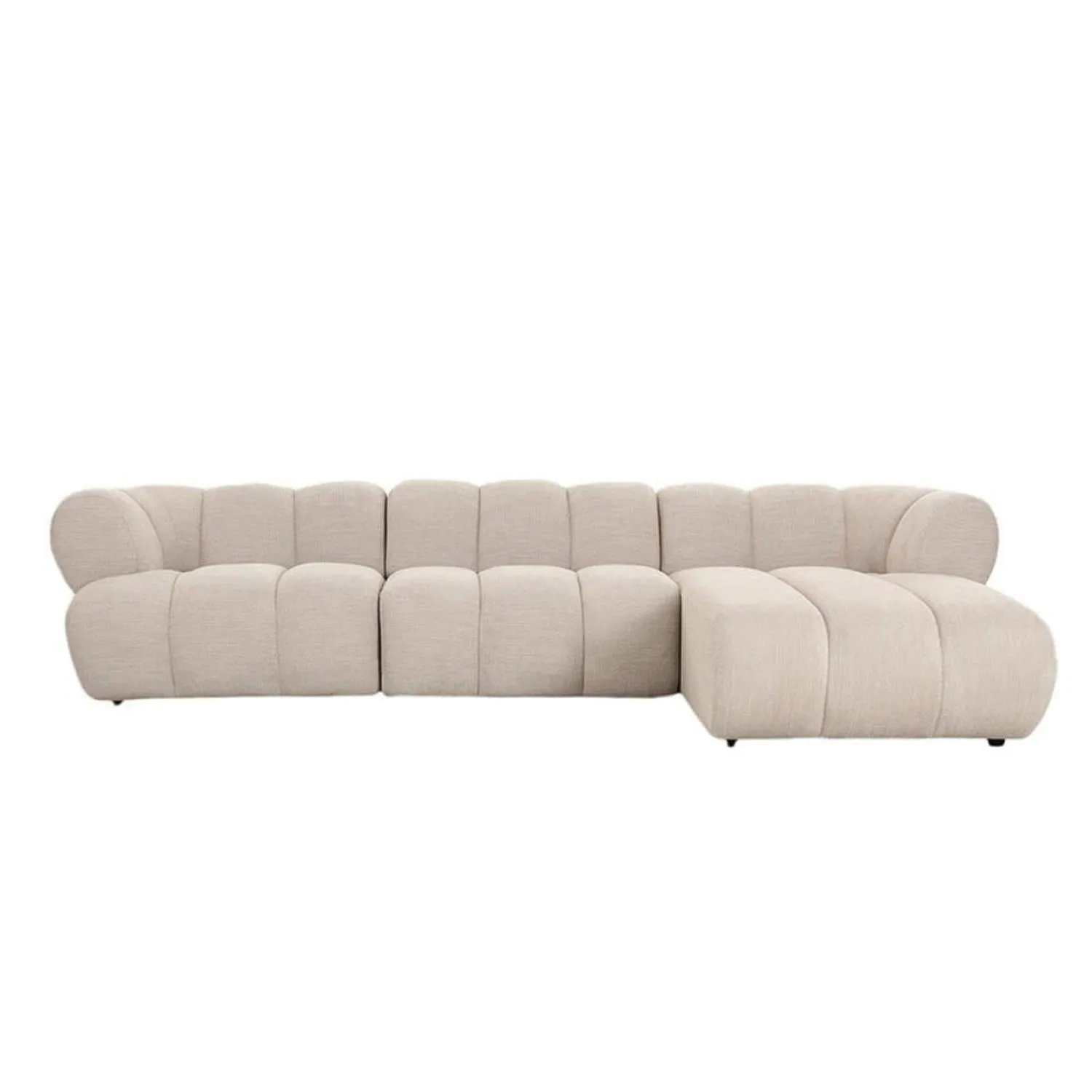 Ecksofa New York als 4-Sitzer - Longchair rechts - Beige