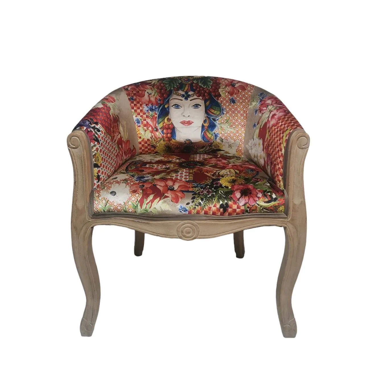 ESPERANZA - Sessel aus Samt mit Aufdruck, rot