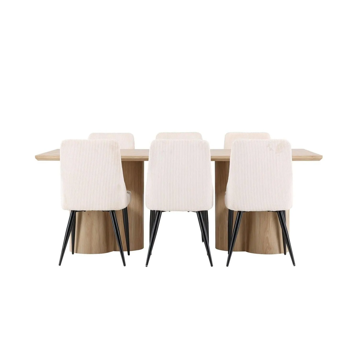 Essgruppe Esstisch Olivia 210*100cm mit Stühlen Leone aus Kord