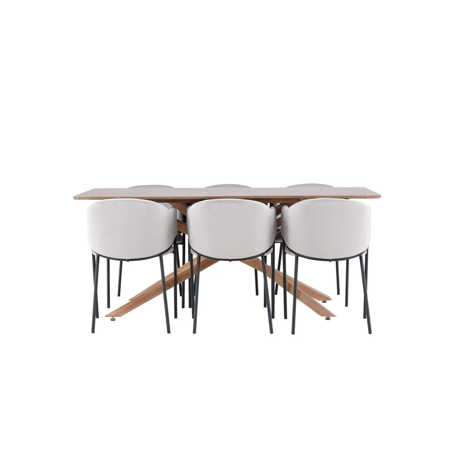 Essgruppe Esstisch Piazza 180*90cm mit Esszimmerstühlen Evelina aus Samt