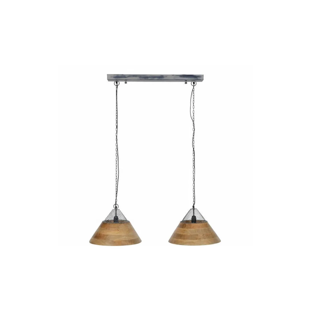 ETHNIQUE - Doppelte Pendelleuchte aus Holz
