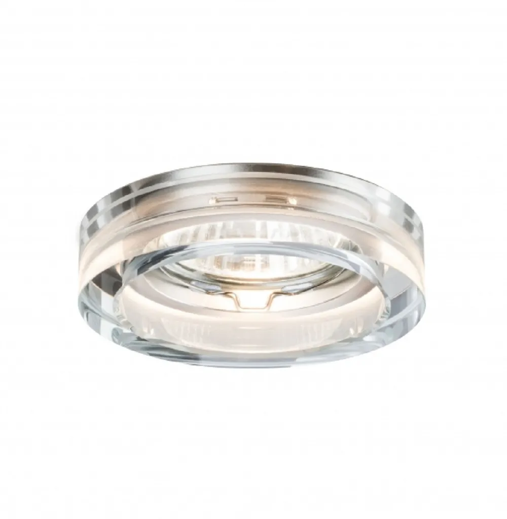 3er Set Paulmann Einbauleuchtenn Glas rund  inkl. LED GU10 6W Neutralweiß 450 Lumen - ergibt 3x 50W Licht