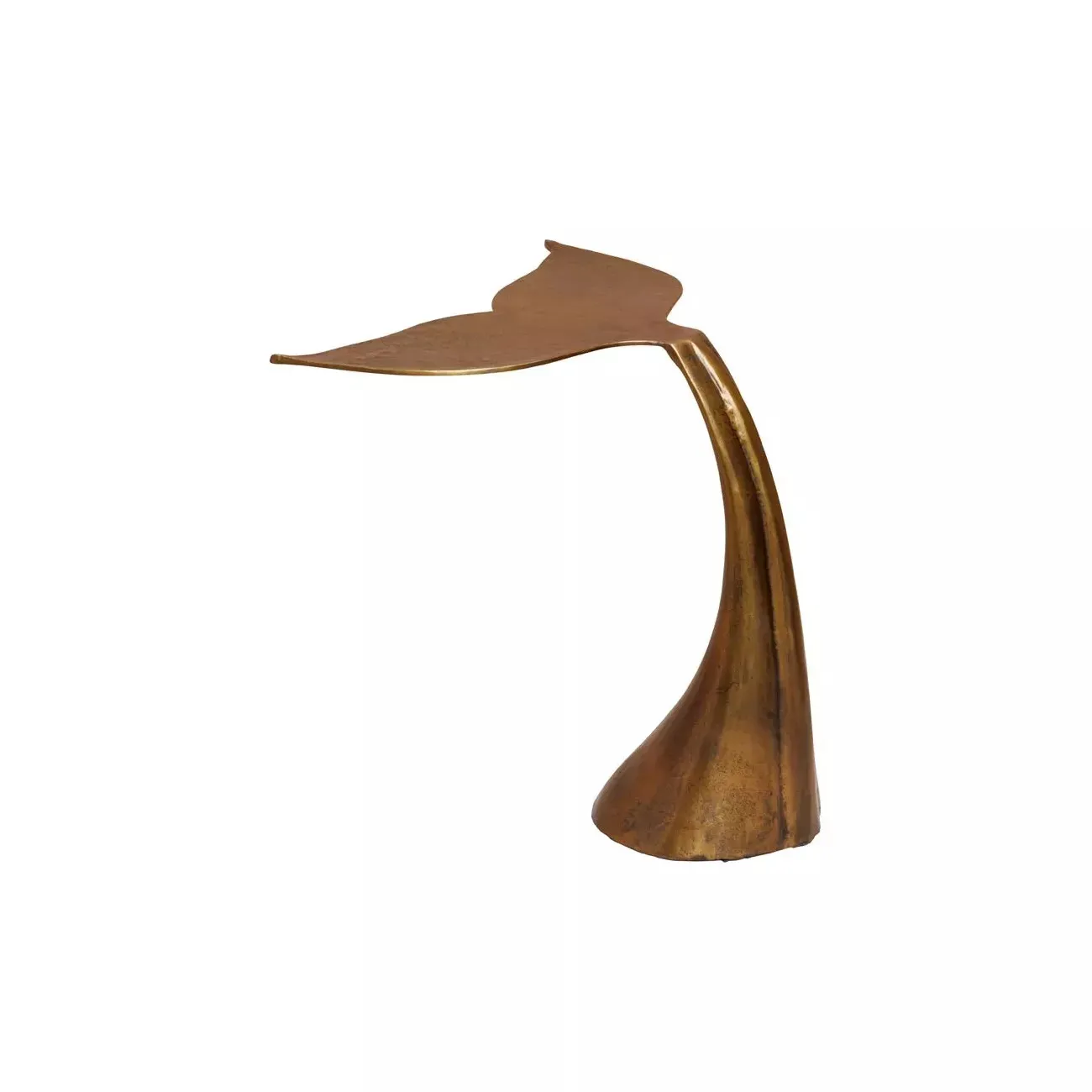 FISHTAIL - Beistelltisch aus vermessingtem Aluminium H59