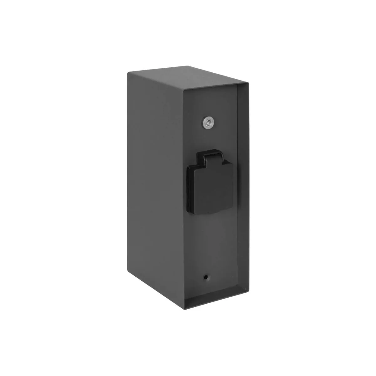 Gartensteckdose anthrazit 2-fach und 1 Steckdose mit Dämmerungsschalter