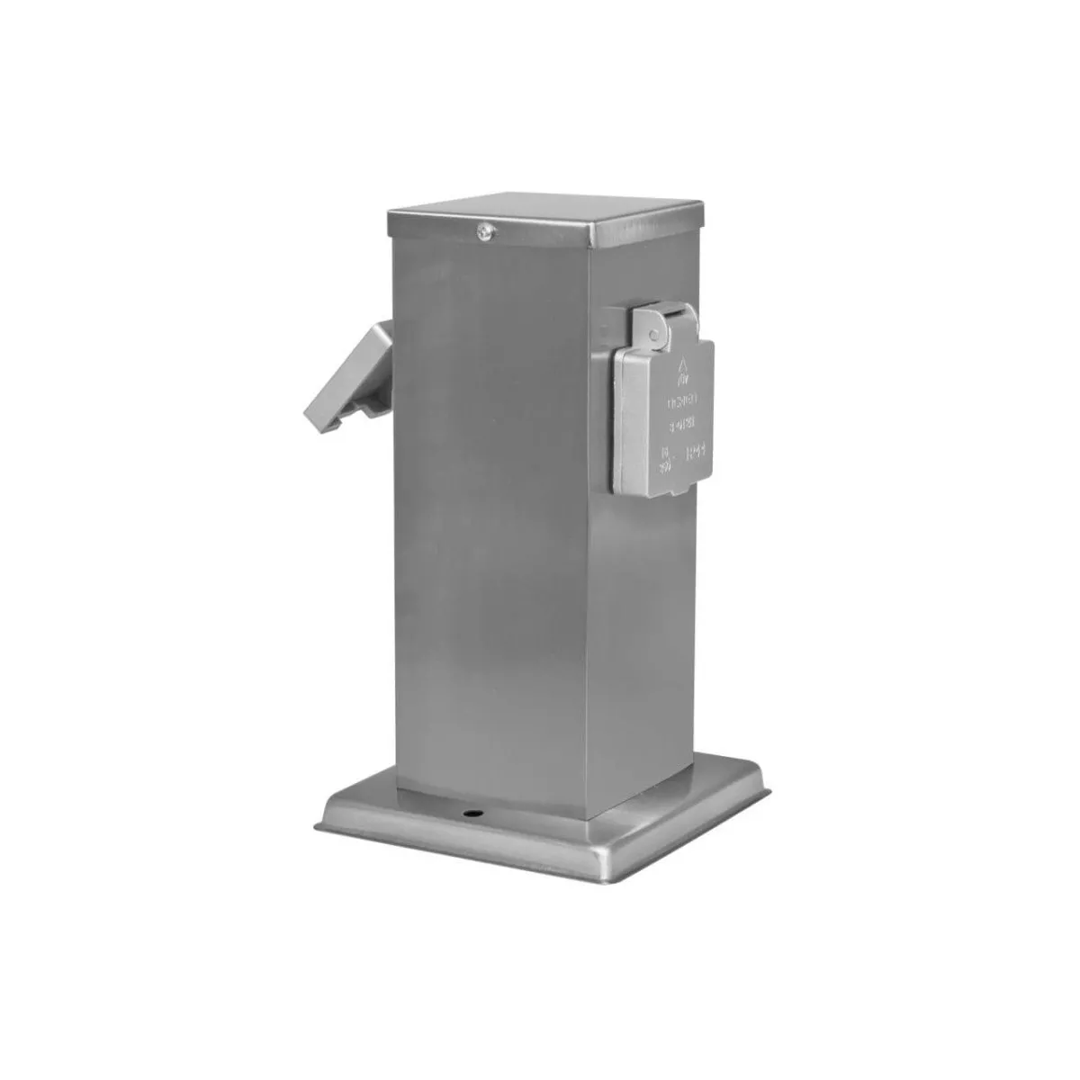 Gartensteckdose Edelstahl 2-fach Außensteckdose h=22cm Ledino