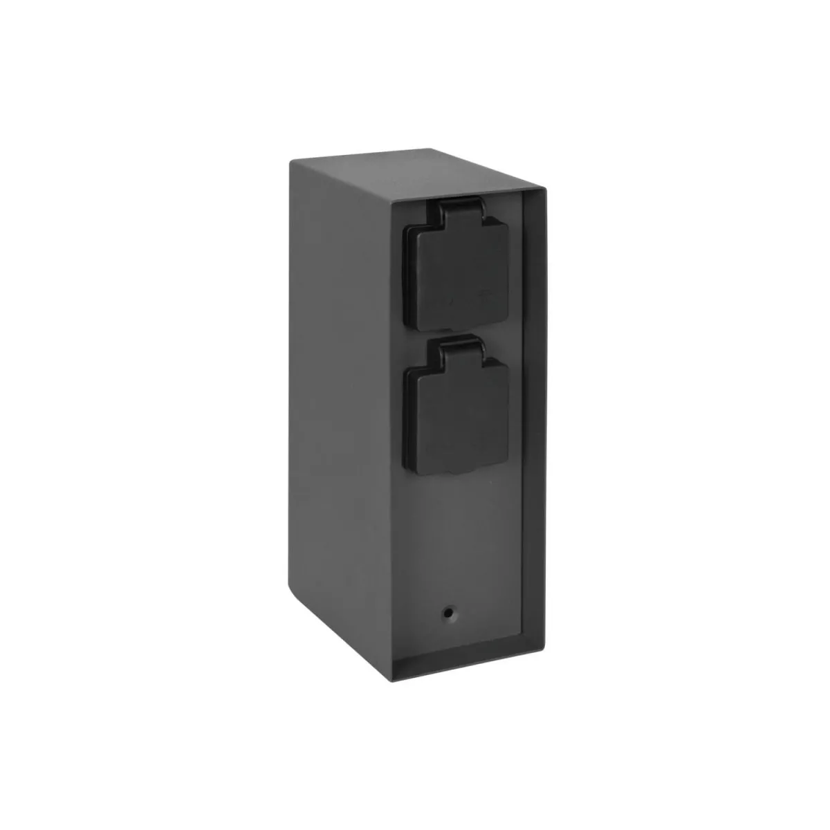 Gartensteckdose Edelstahl 4-fach Außensteckdose h=23cm anthrazit