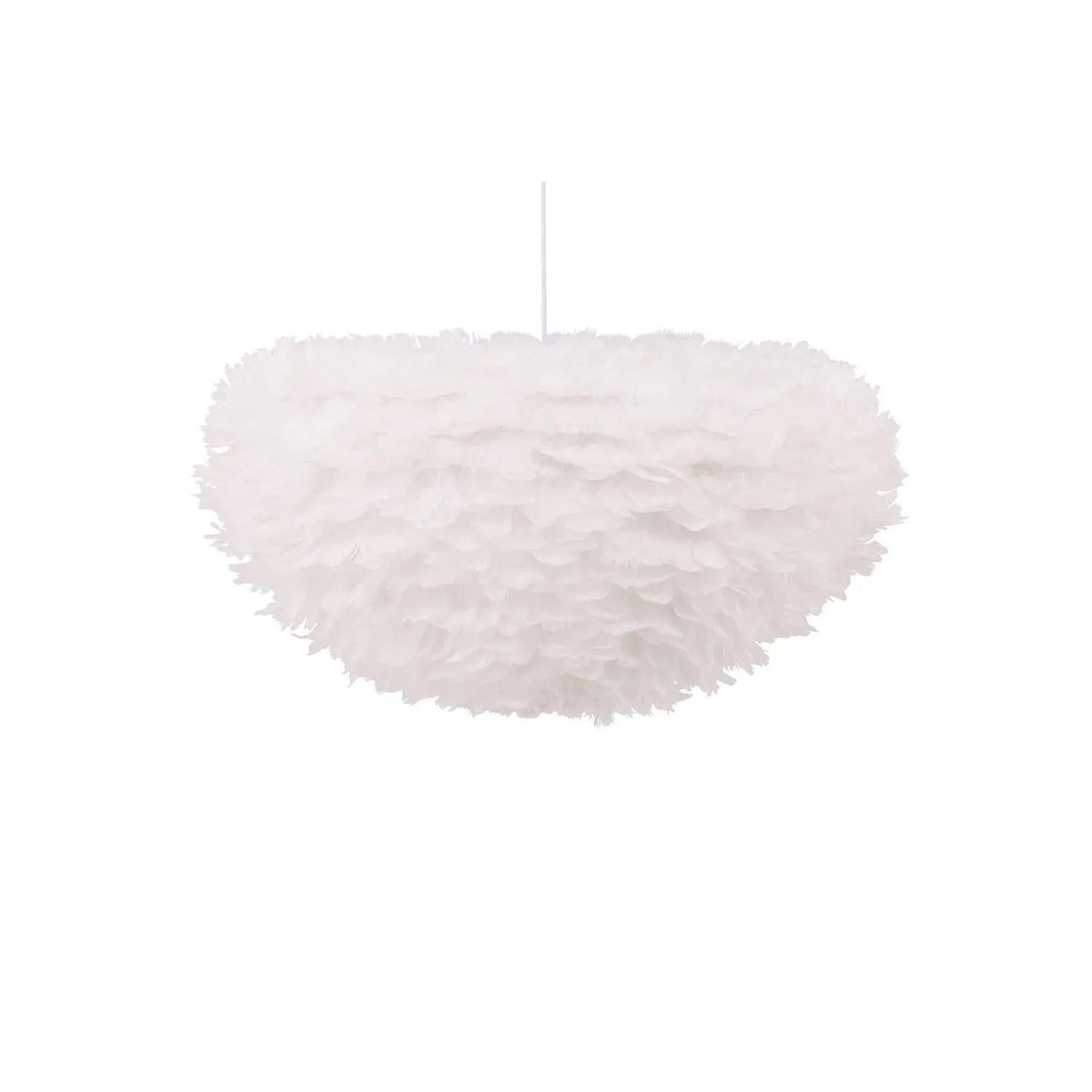Hängelampe Nicola - Extra Groß- Kunstfedern Weiß