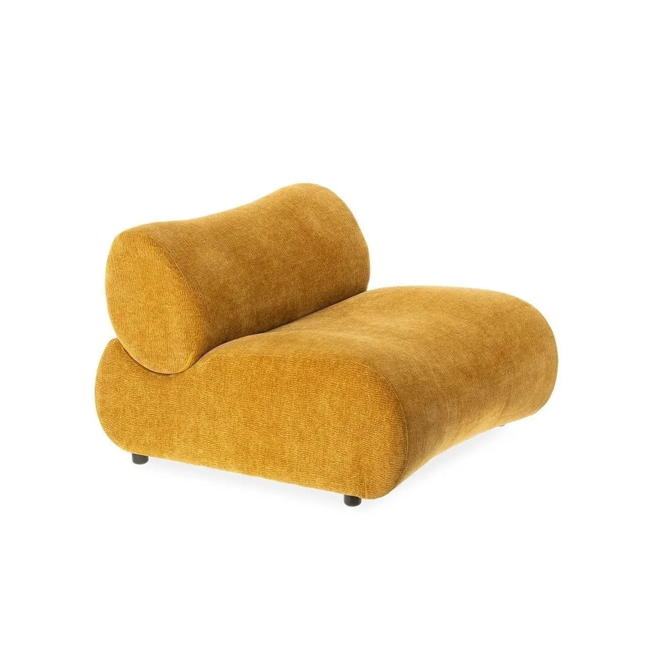 HINTON - Sessel aus senffarbenem Stoff