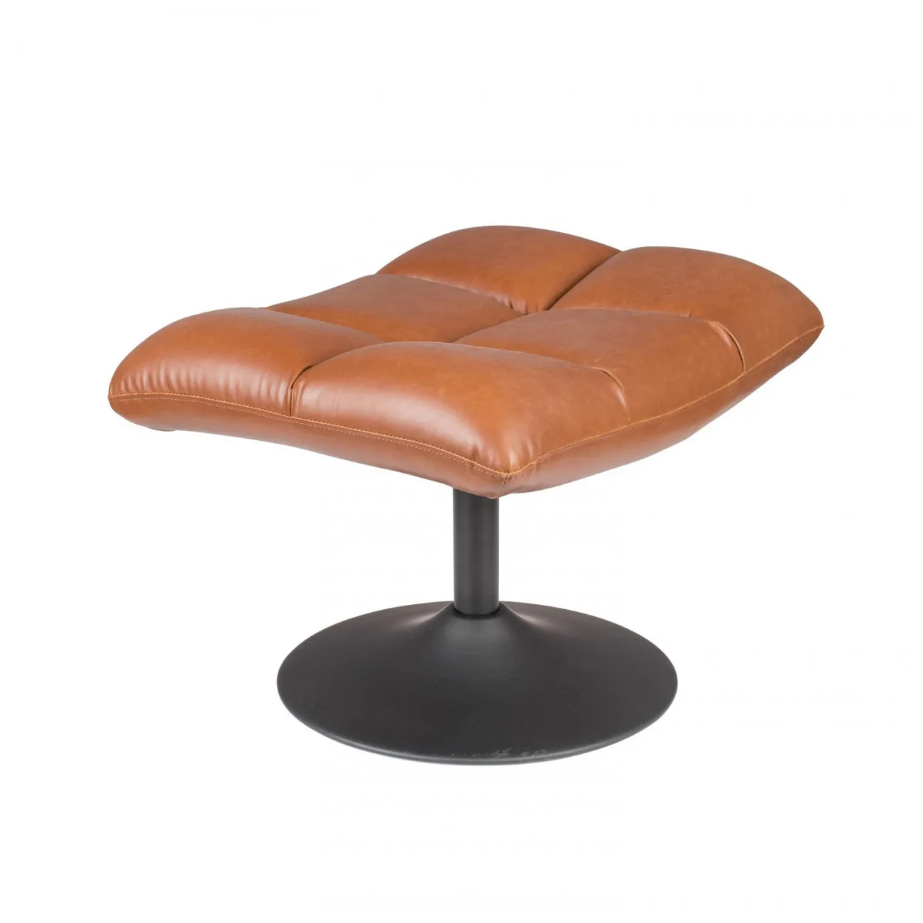 HOCKER - Hocker Fußstütze Kunstleder braun