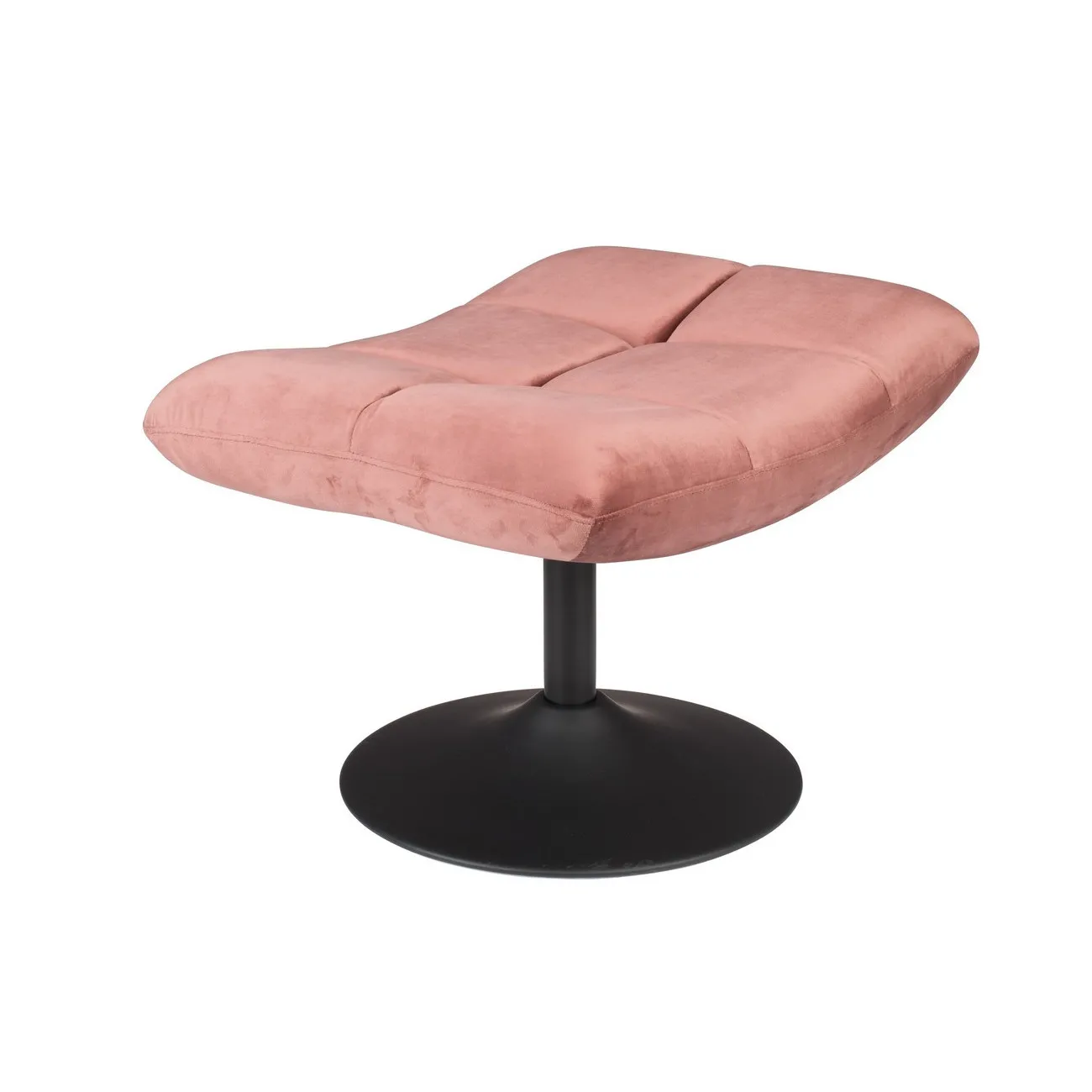 HOCKER - Hocker mit Fußstütze aus Samt, rosa