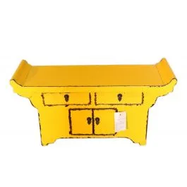 Kleine China Kommode antik in gelb