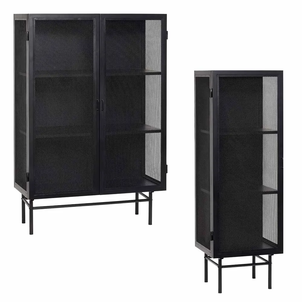 Hübsch interior Vitrine "Edge" Metall schwarz