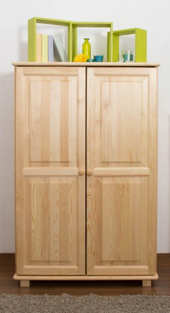 Schrank Kiefer Vollholz massiv natur 016 - Abmessung 139 x 90 x 42 cm (H x B x T)