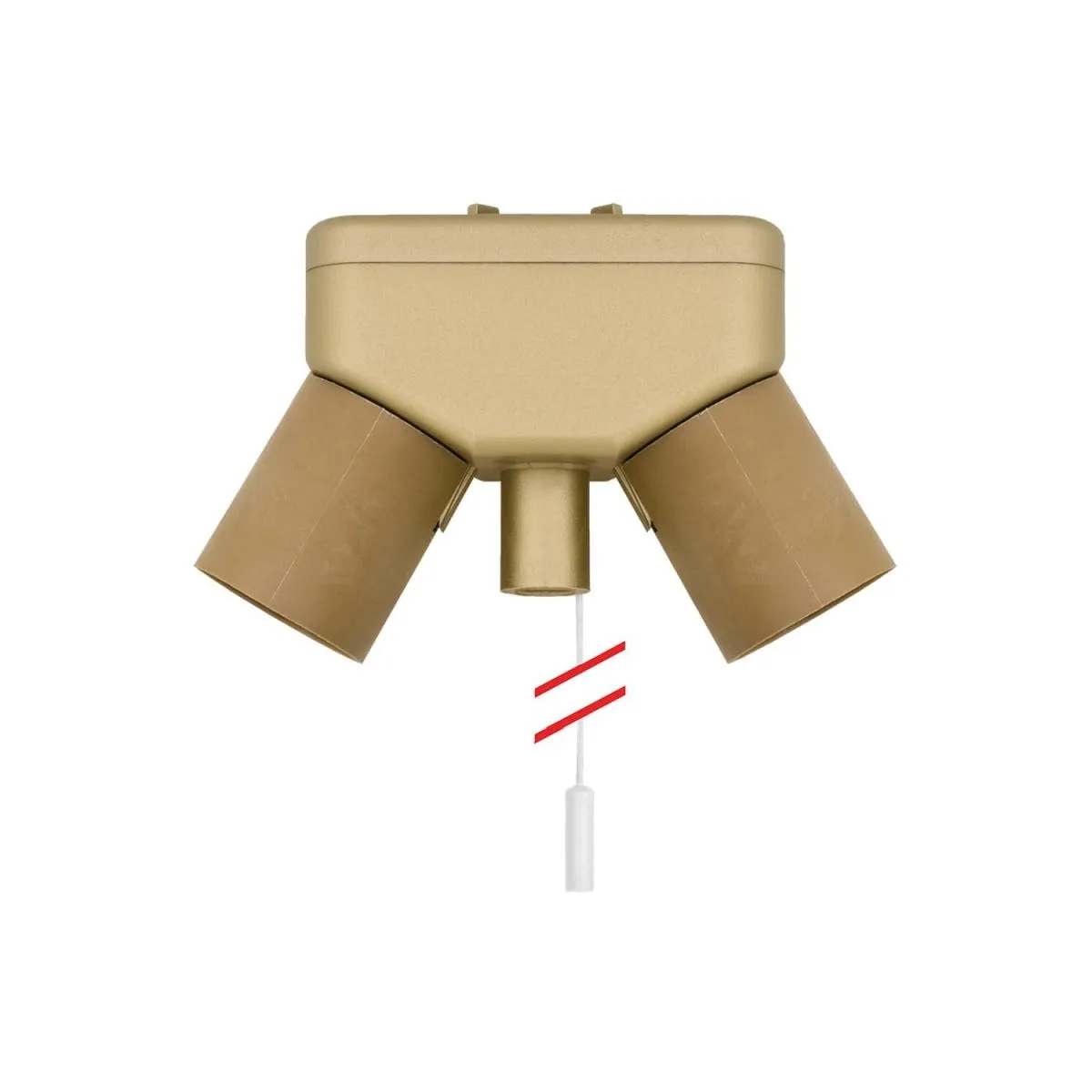 Iso-Doppelarmatur 2 x E27 goldfarben Leuchtenfassung
