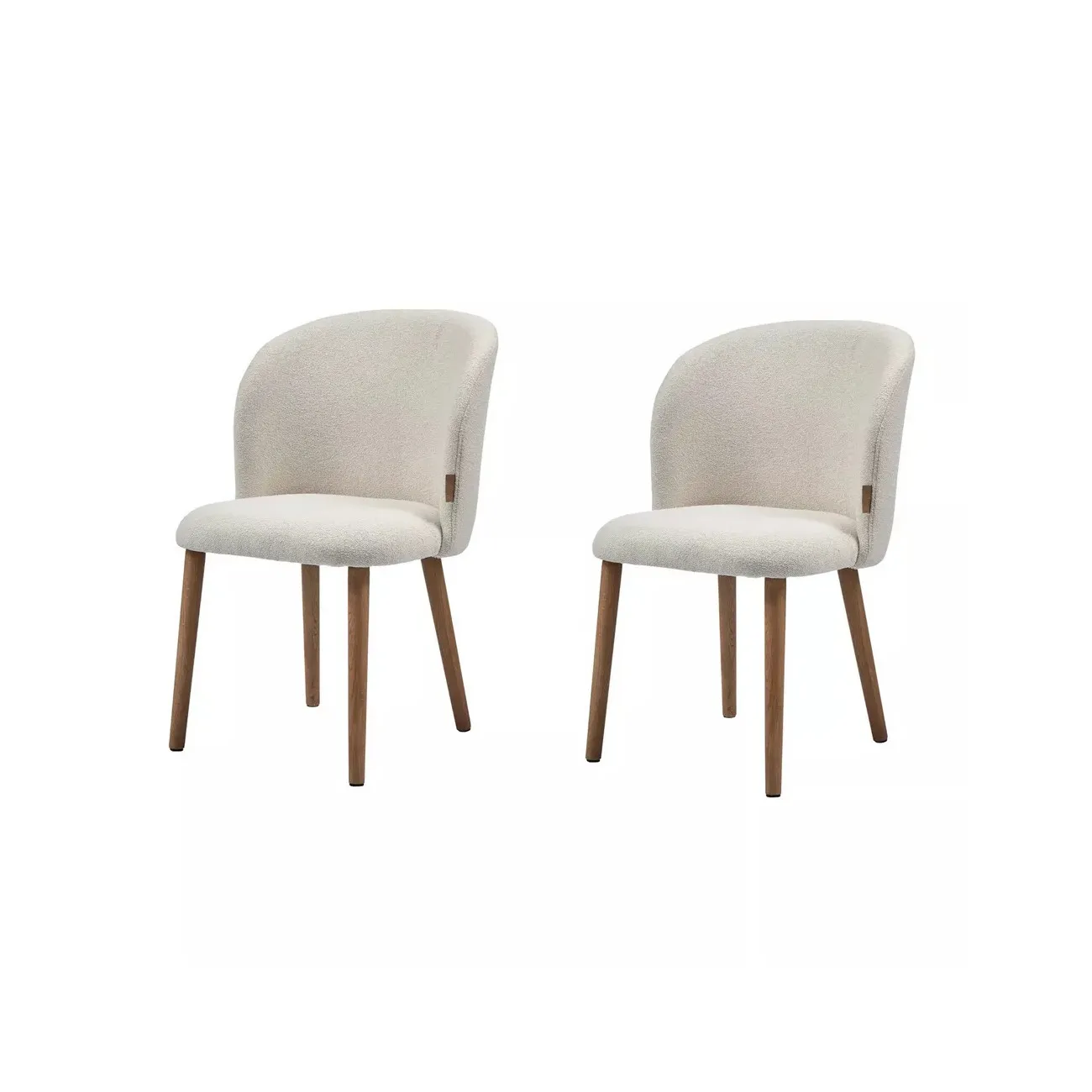 KAIDA - 2er Set Esszimmerstühle Stoff, beige