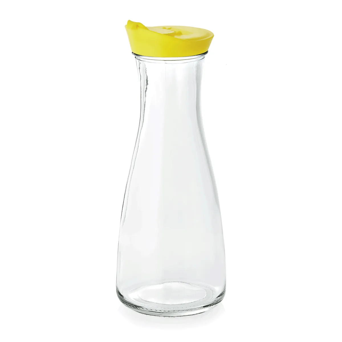 Karaffe mit gelbem Deckel, 1 L, Glas