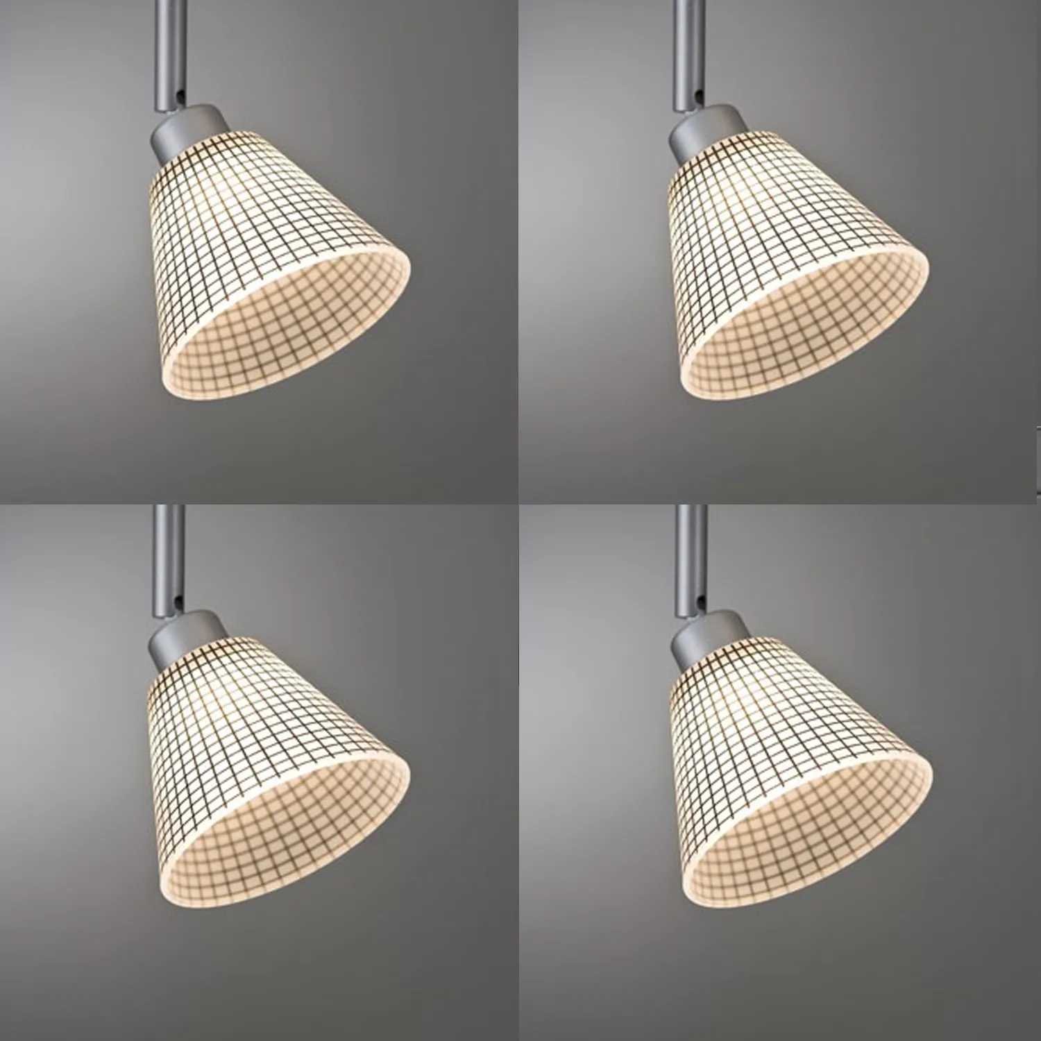 4 x Paulmann Lampenschirm Öffnung ca. 3,3 cm Kegi Weiß Schwarz kariert Glas Ersatzglas, Schirm, Ersatzschirm