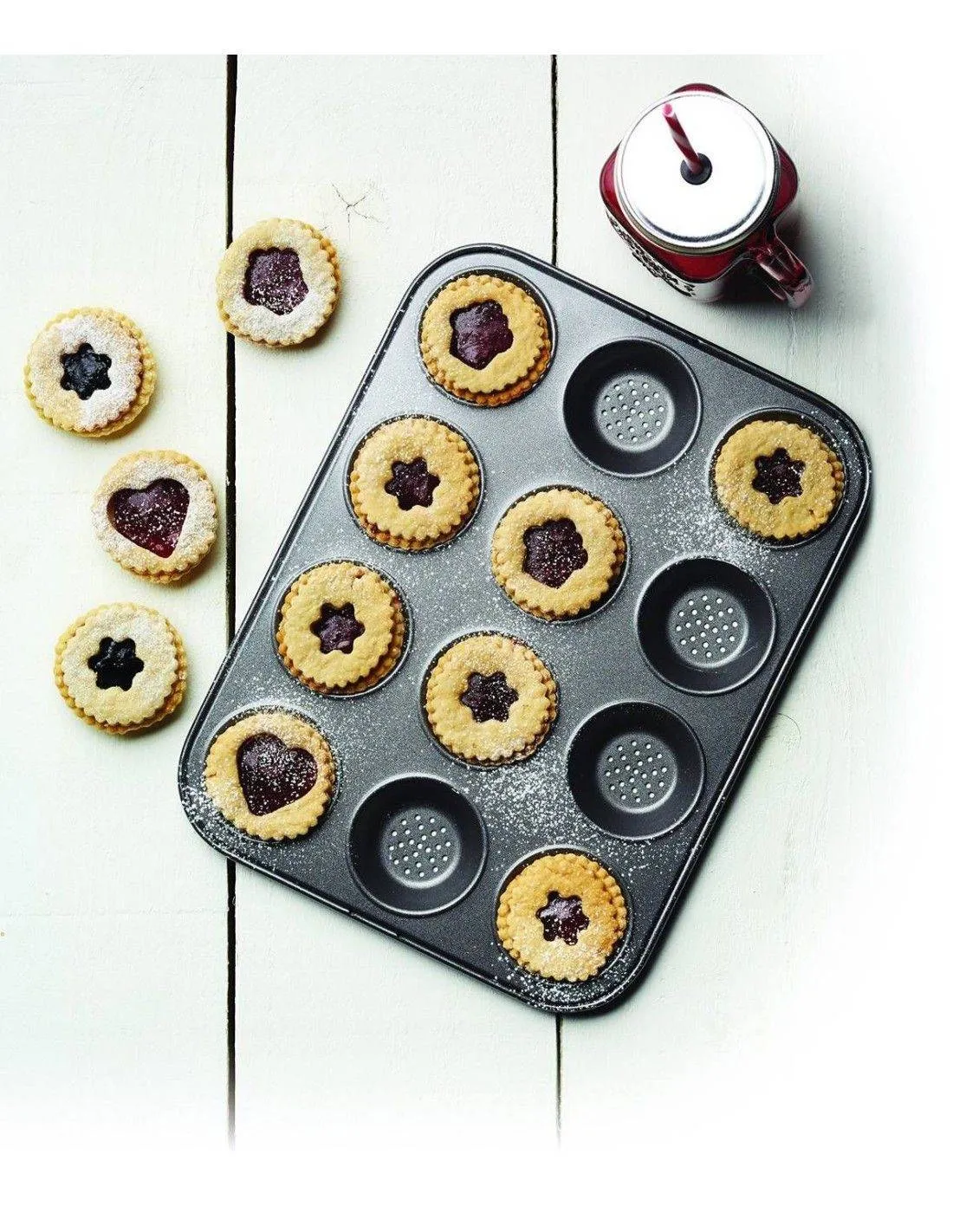 MasterClass Crusty Bake Antihaftbeschichtete flache 12-Loch-Backform