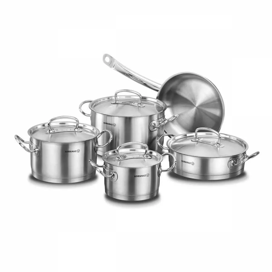 Korkmaz Edelstahl Topfset 9-tlg. A1150 PROLINE