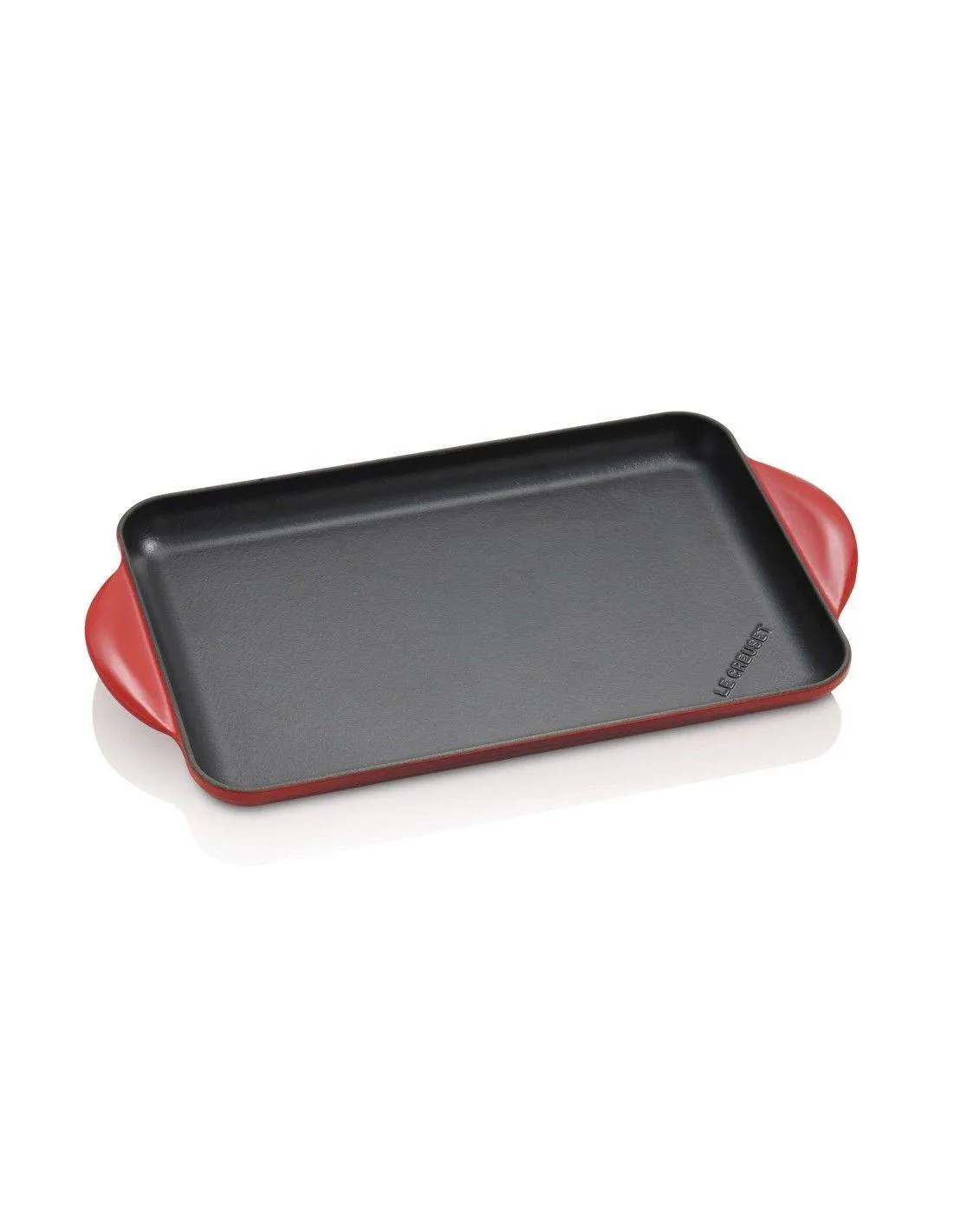Le Creuset Rechteckige glatte Grillplatte aus Gusseisen