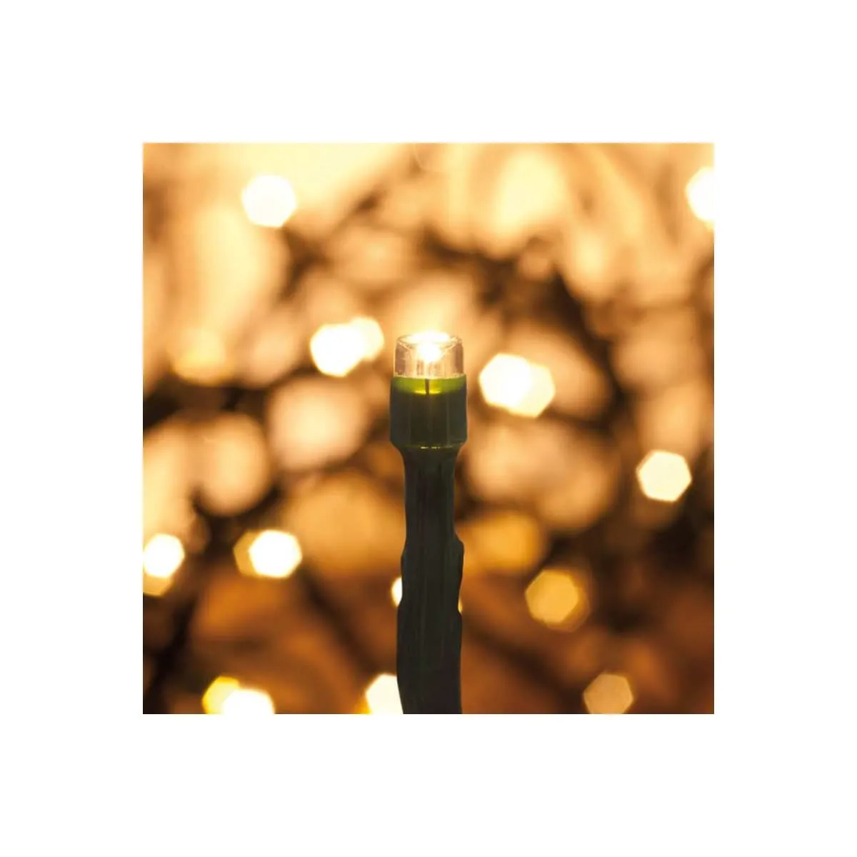 LED Minilichterkette 120 warmweiße LEDs grünes Kabel IP44 9m