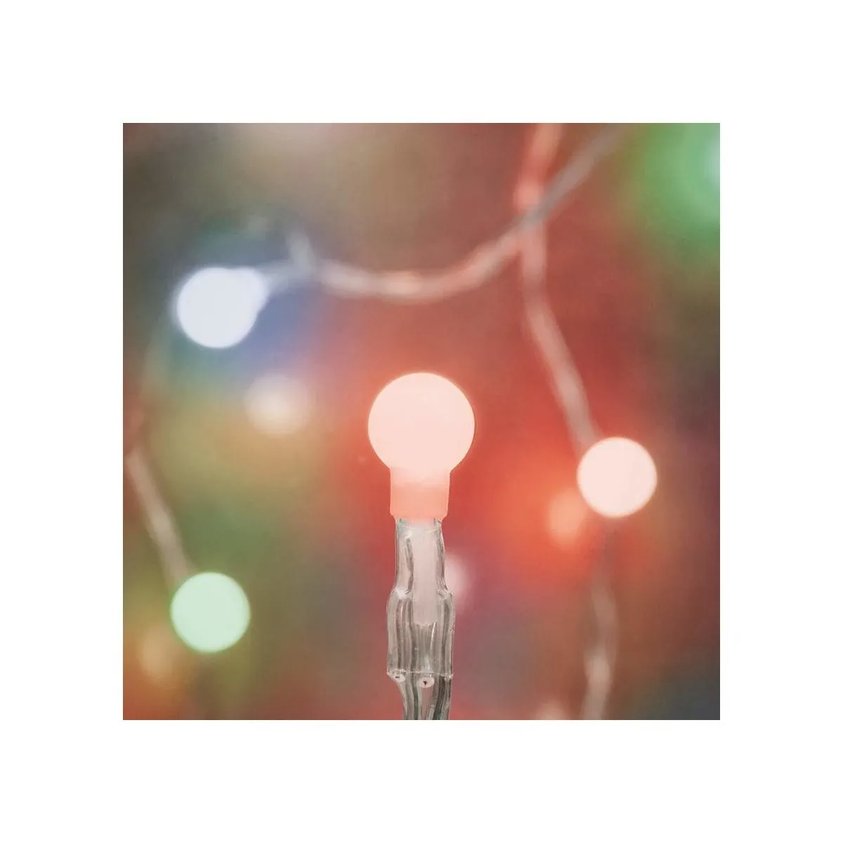 LED-Minilichterkette weisse Kugeln 10 RGB LEDs mit Funktionen