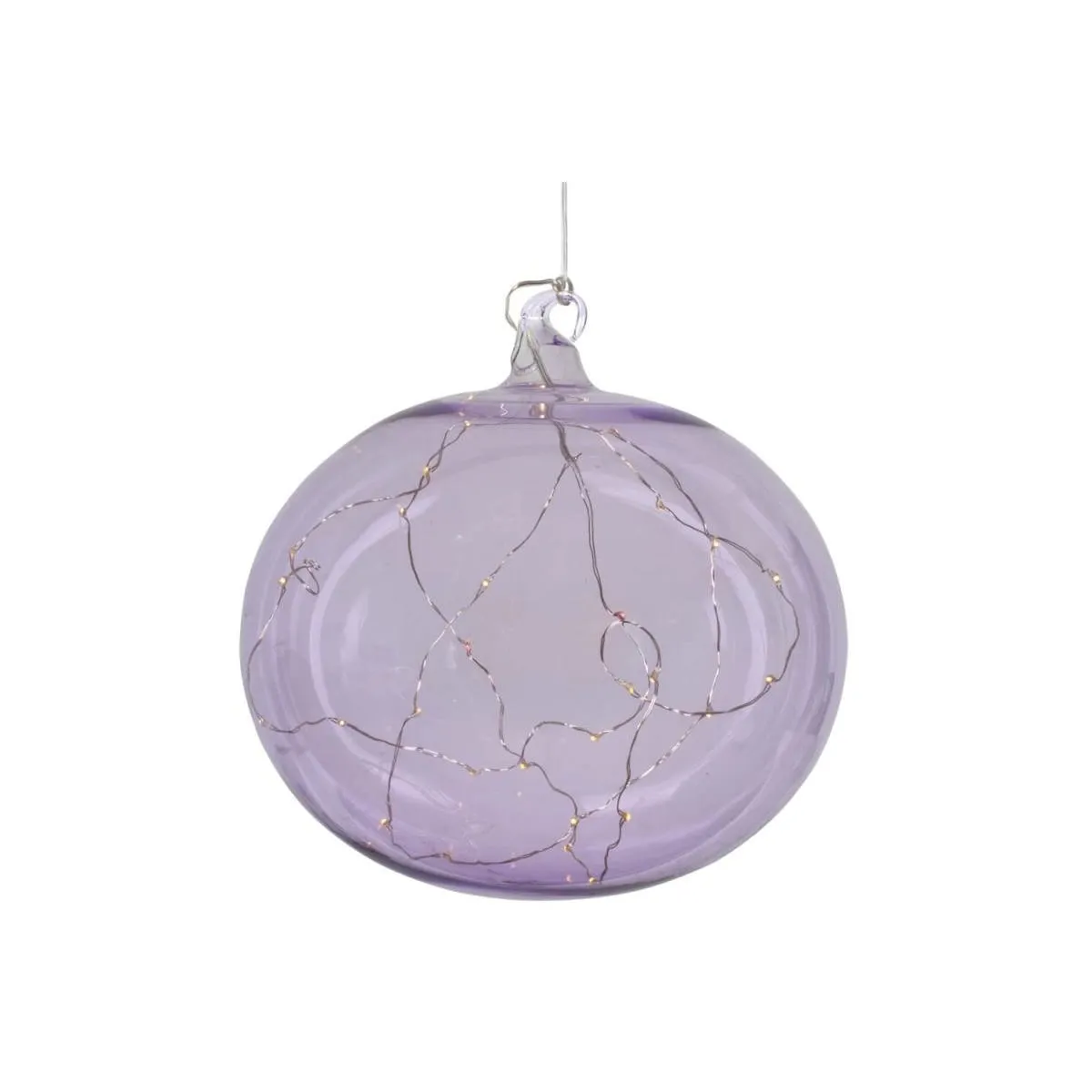 Lila LED-Glaskugel Weihnachtskugel Lina 20 warmweiße LEDs MarkSlöjd