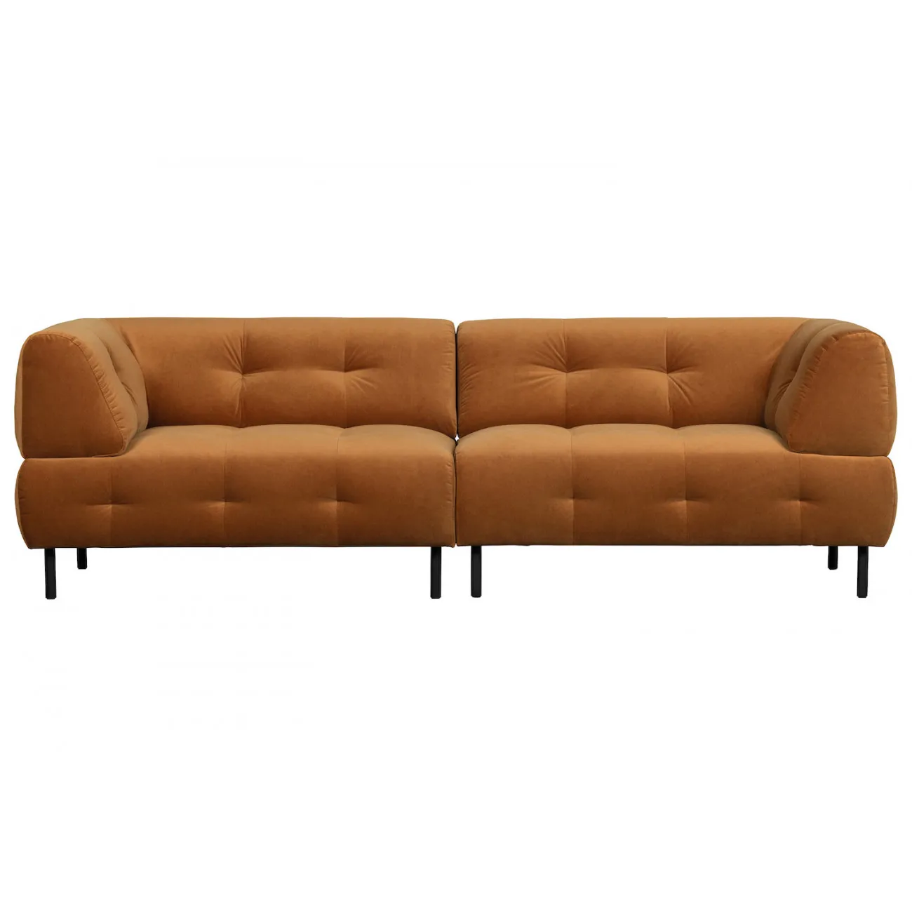 LLOYD - 4-Sitzer-Sofa aus zimtfarbenem Velours L245, zimt