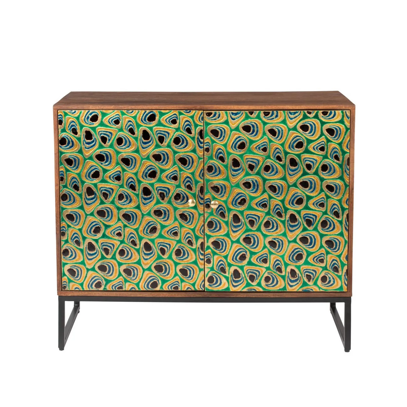 MEENA - Aufbewahrungsmöbel aus messingbeschichtetem Holz