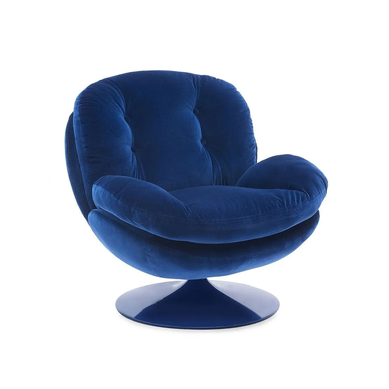 MEMENTO - Drehsessel aus dunkelblauem Samt