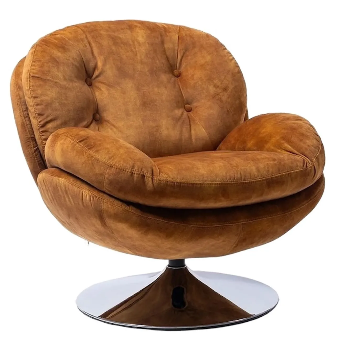 MEMENTO - Drehsessel aus goldfarbenem Samt