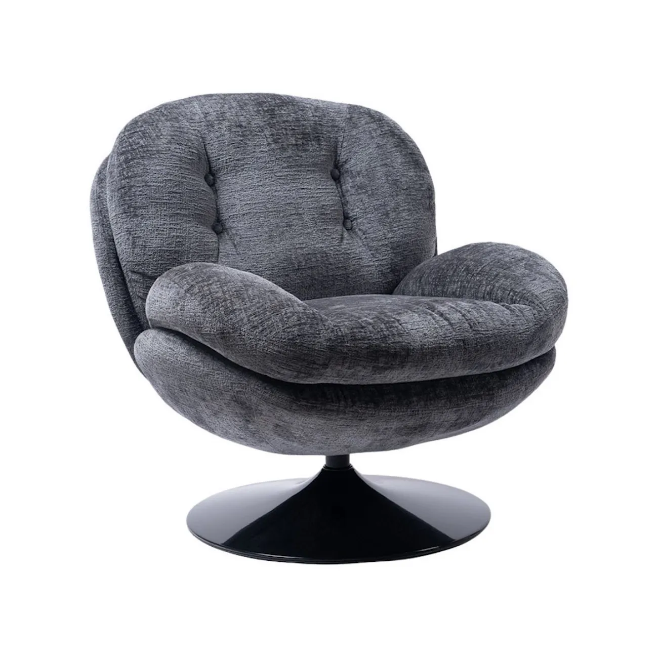 MEMENTO - Drehsessel aus grauem stoff