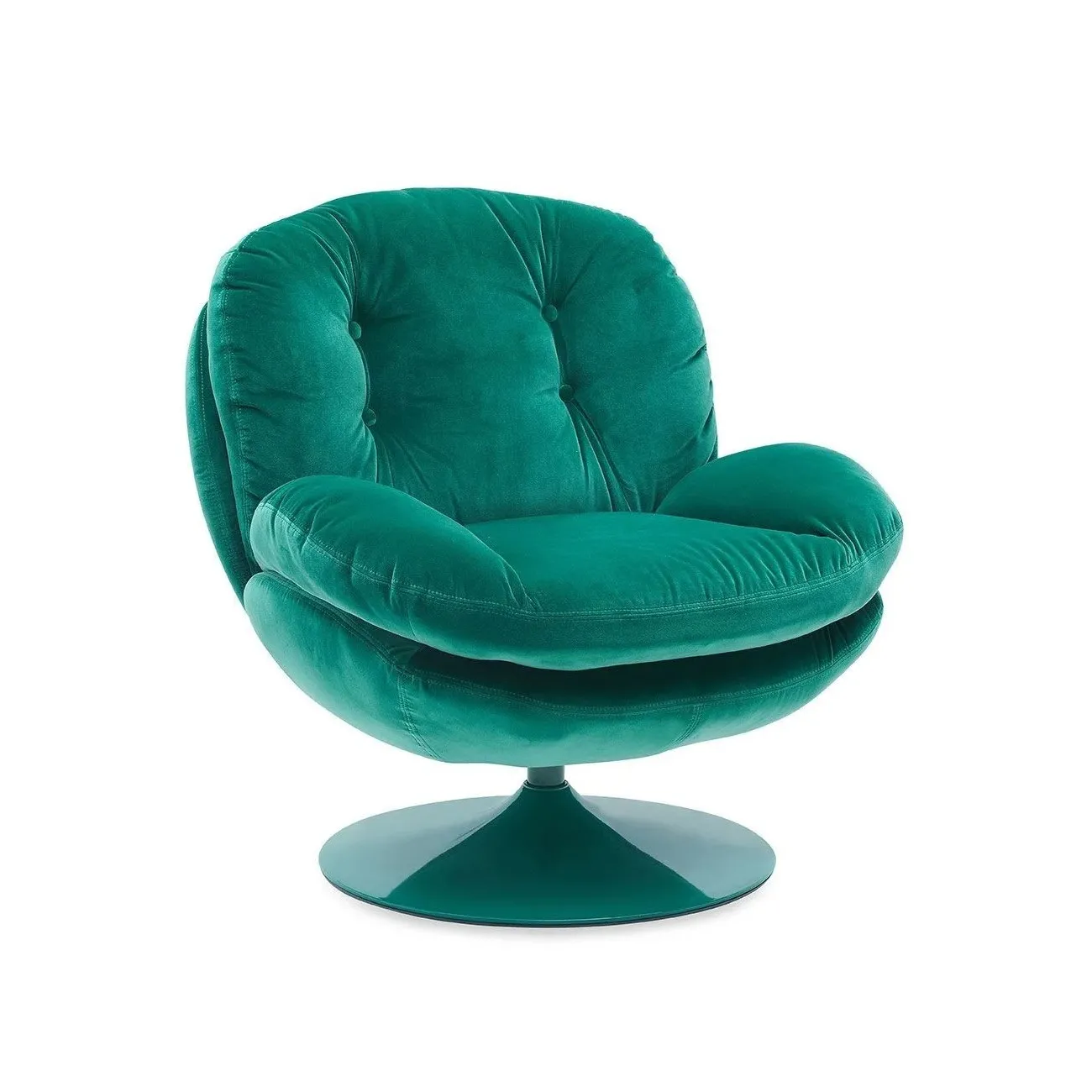 MEMENTO - Drehsessel aus grünem Samt