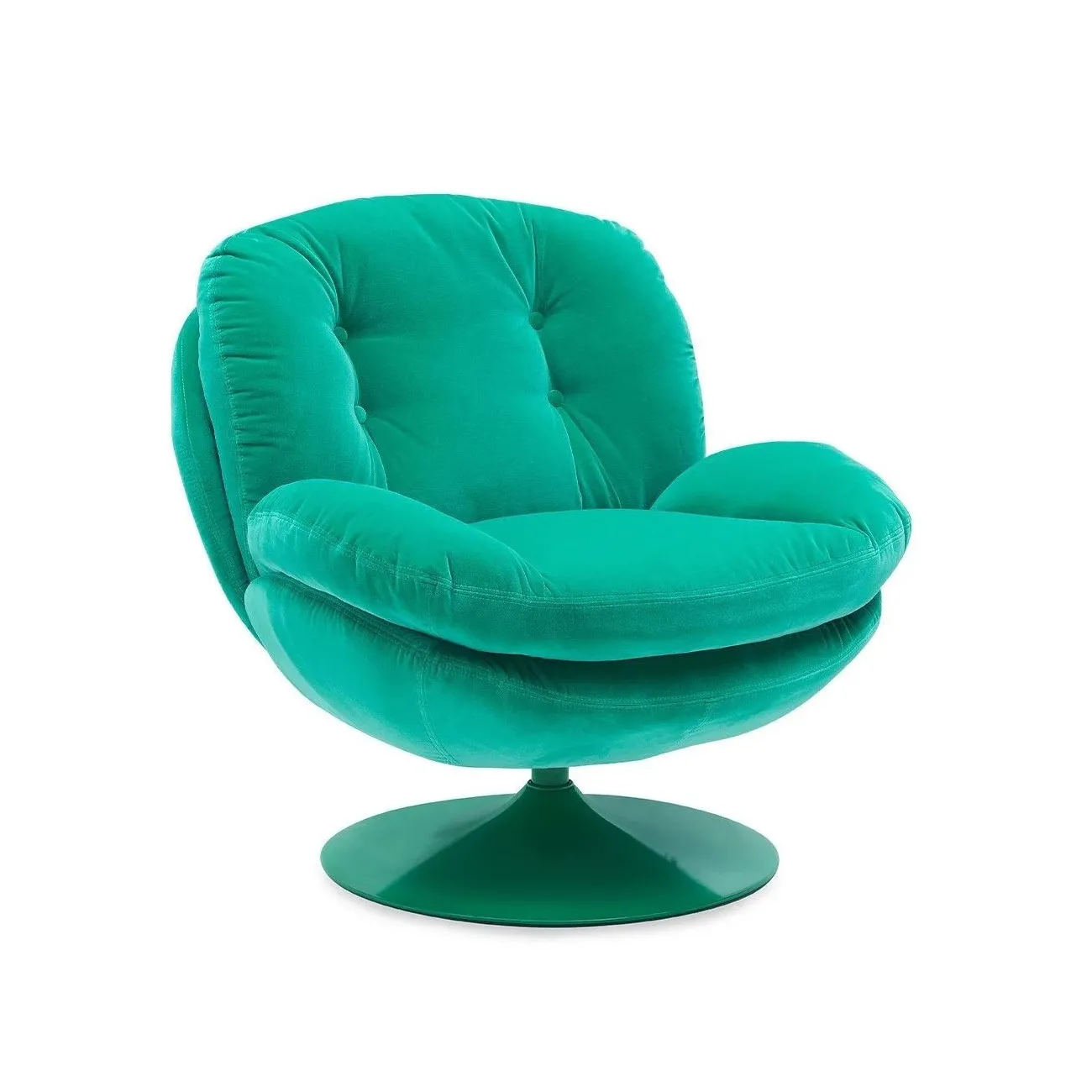 MEMENTO - Drehsessel aus hellgrünem Samt