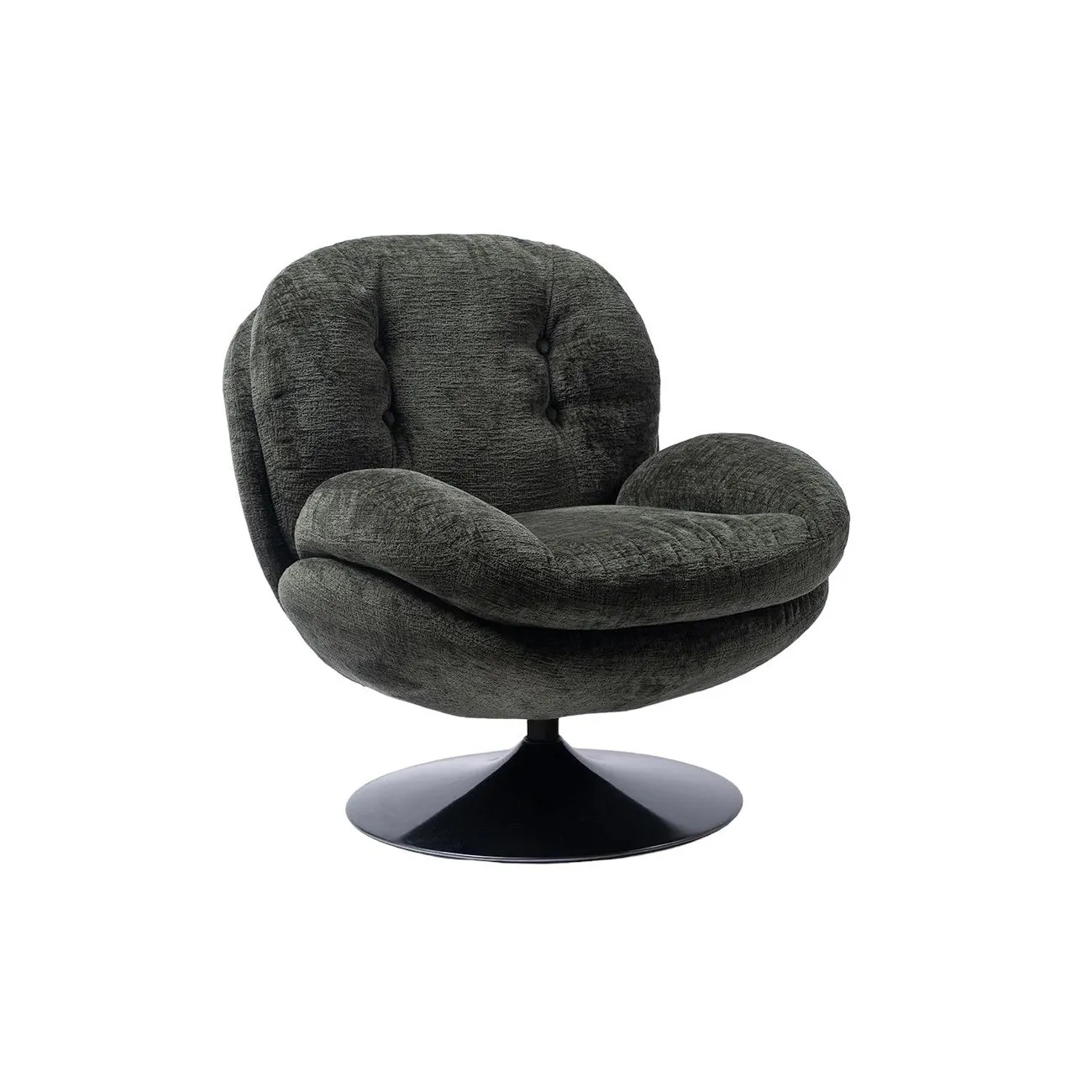 MEMENTO - Drehsessel aus khakifarbenem Samt