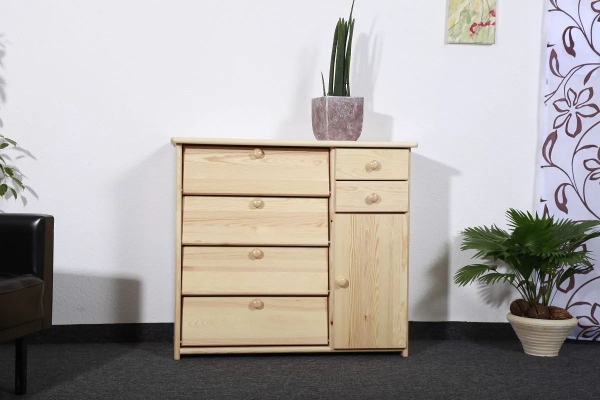 Schuhschrank 008 Kiefer massiv Vollholz natur - Abmessung 80 x 90 x 40 cm (H x B x T)