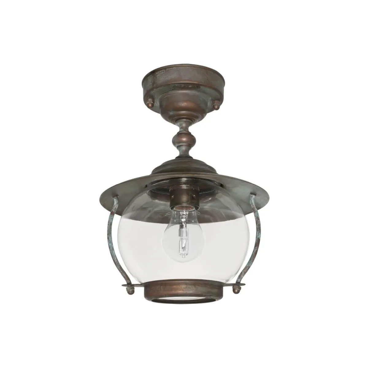 Moretti Luce Außen Deckenleuchte Betulle 2052 Altmessing Glas