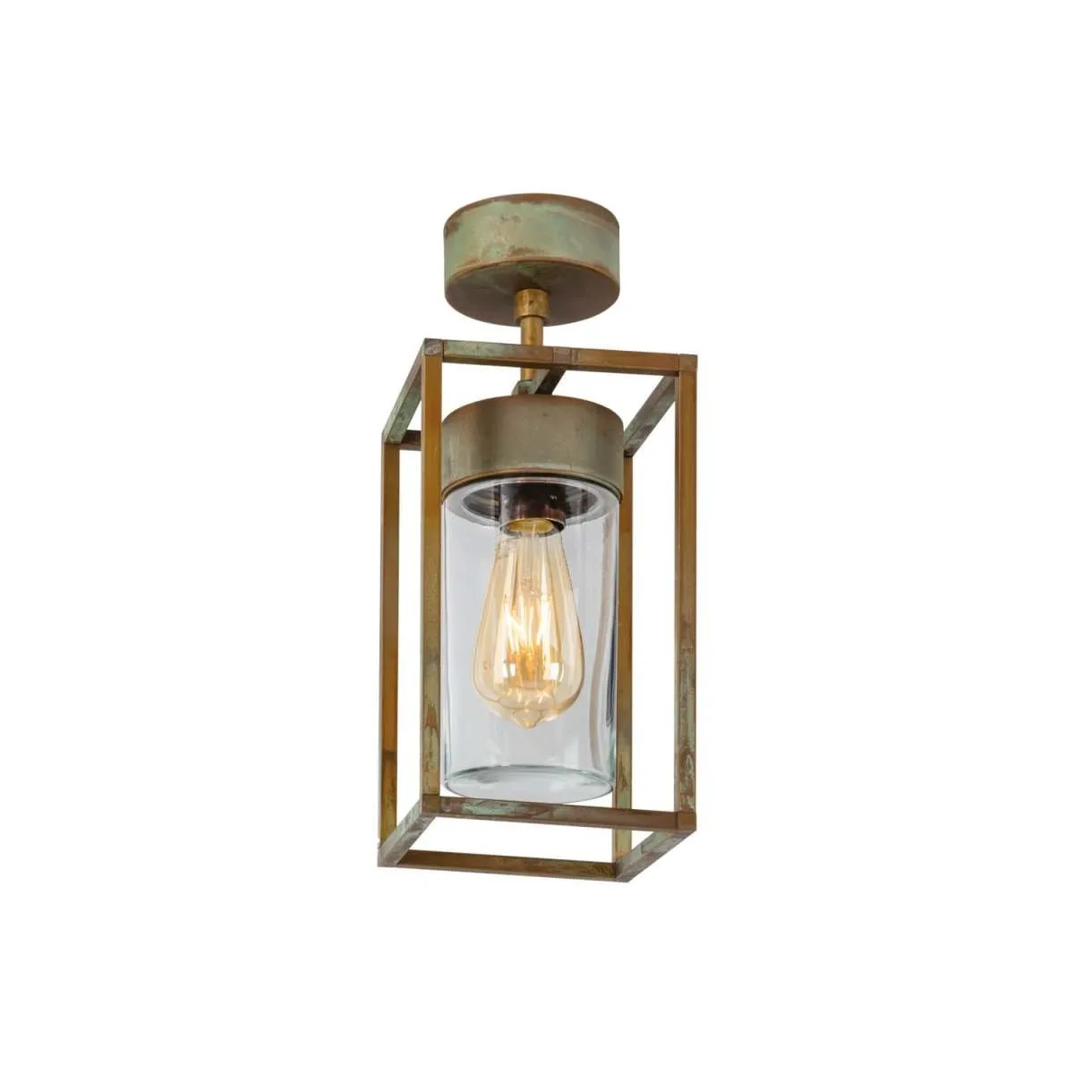 Moretti Luce Außendeckenleuchte Cubic Altmessing patiniert