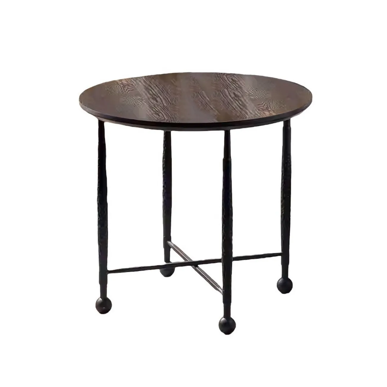 NEPAL - Runder Tisch aus Holz in Schwarz D50