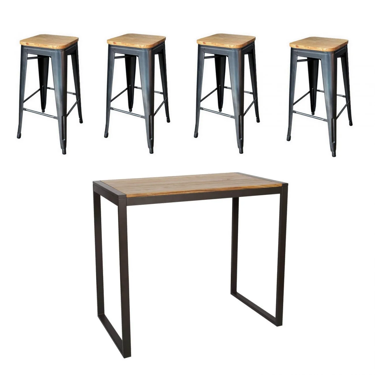 NEVADA - Hohes Set 120 cm aus hellem Holz