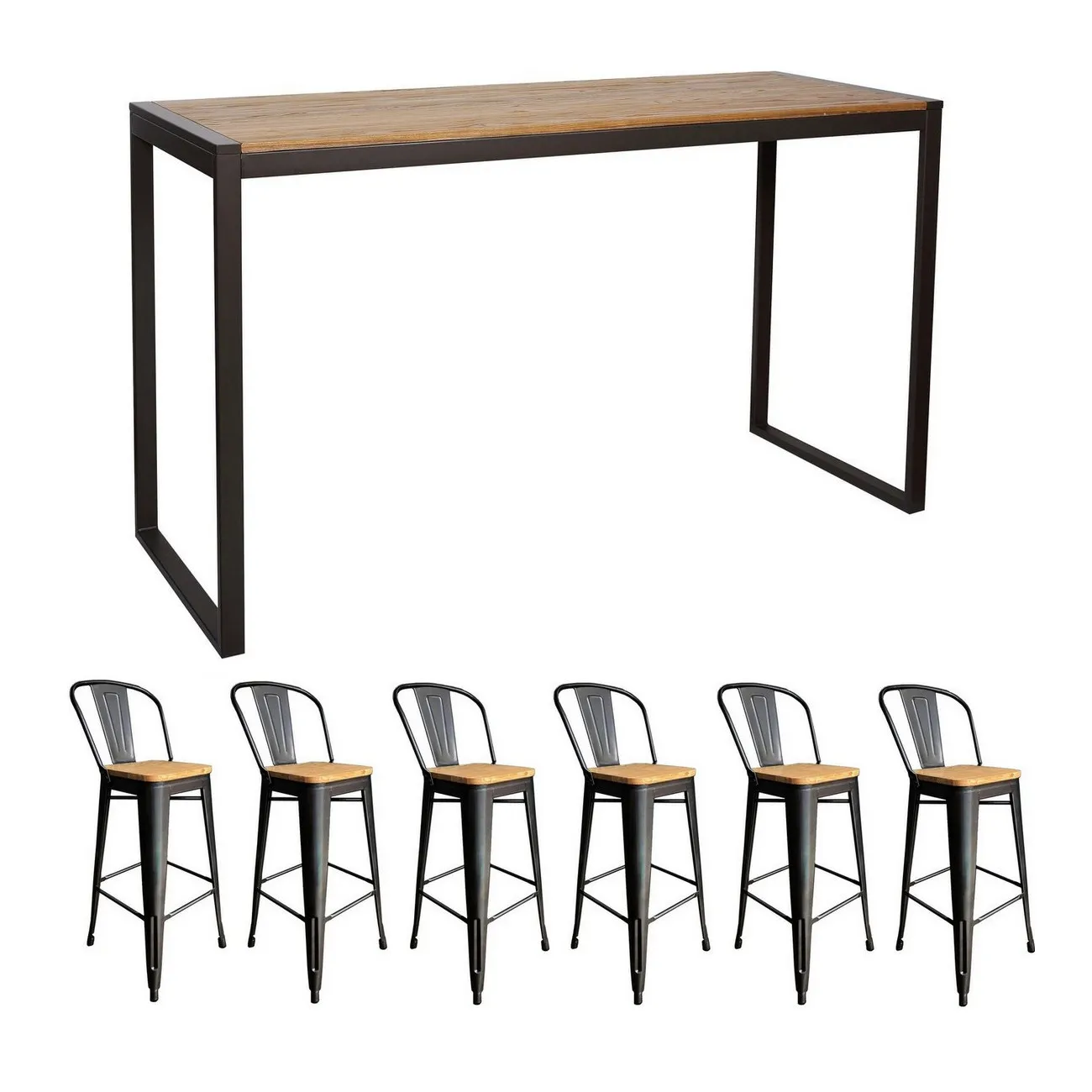 NEVADA - Hohes Set 180 cm aus hellem Massivholz