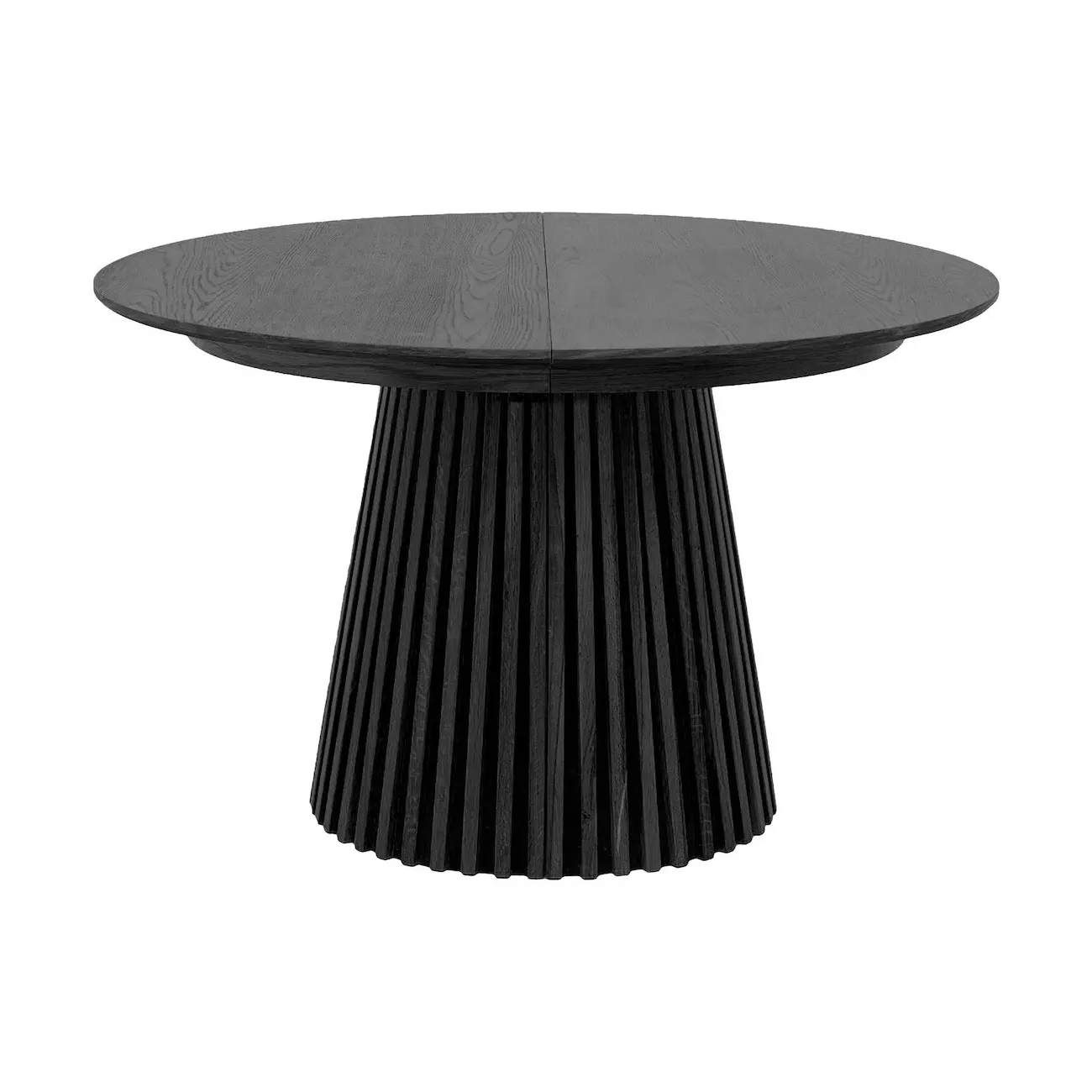 OSAKA - Ausziehbarer runder Tisch aus Schwarz Holz D120