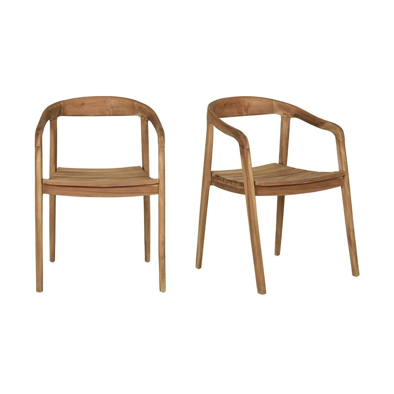 OTERO - Set aus 2 Teakholzstühlen für den Außenbereich