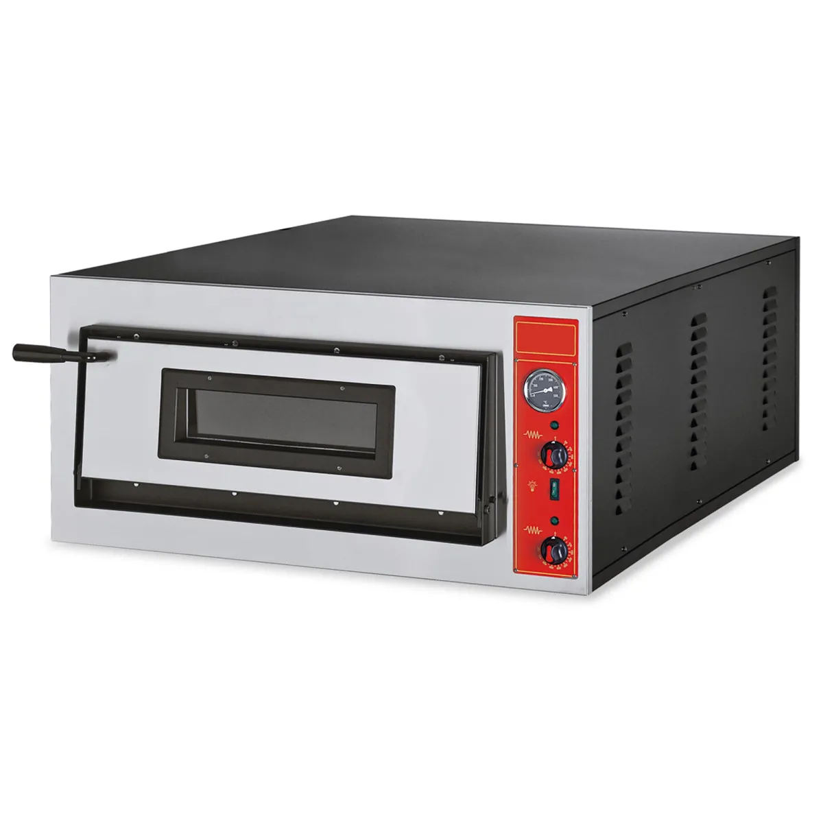 Edelstahl-Pizzaofen für 6 Pizzen Ø 30 cm