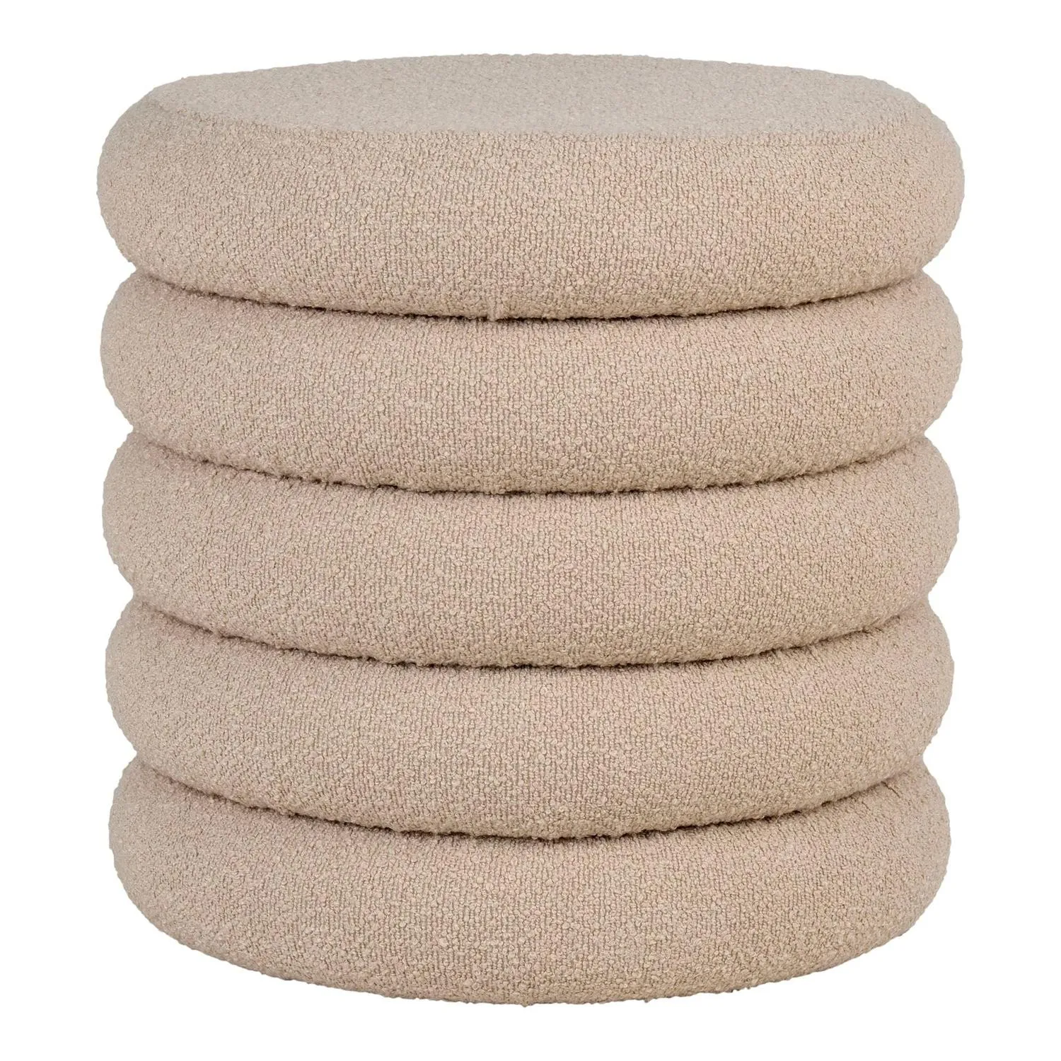 Pouf Brooklyn aus Teddy-Bouclé -  Beige