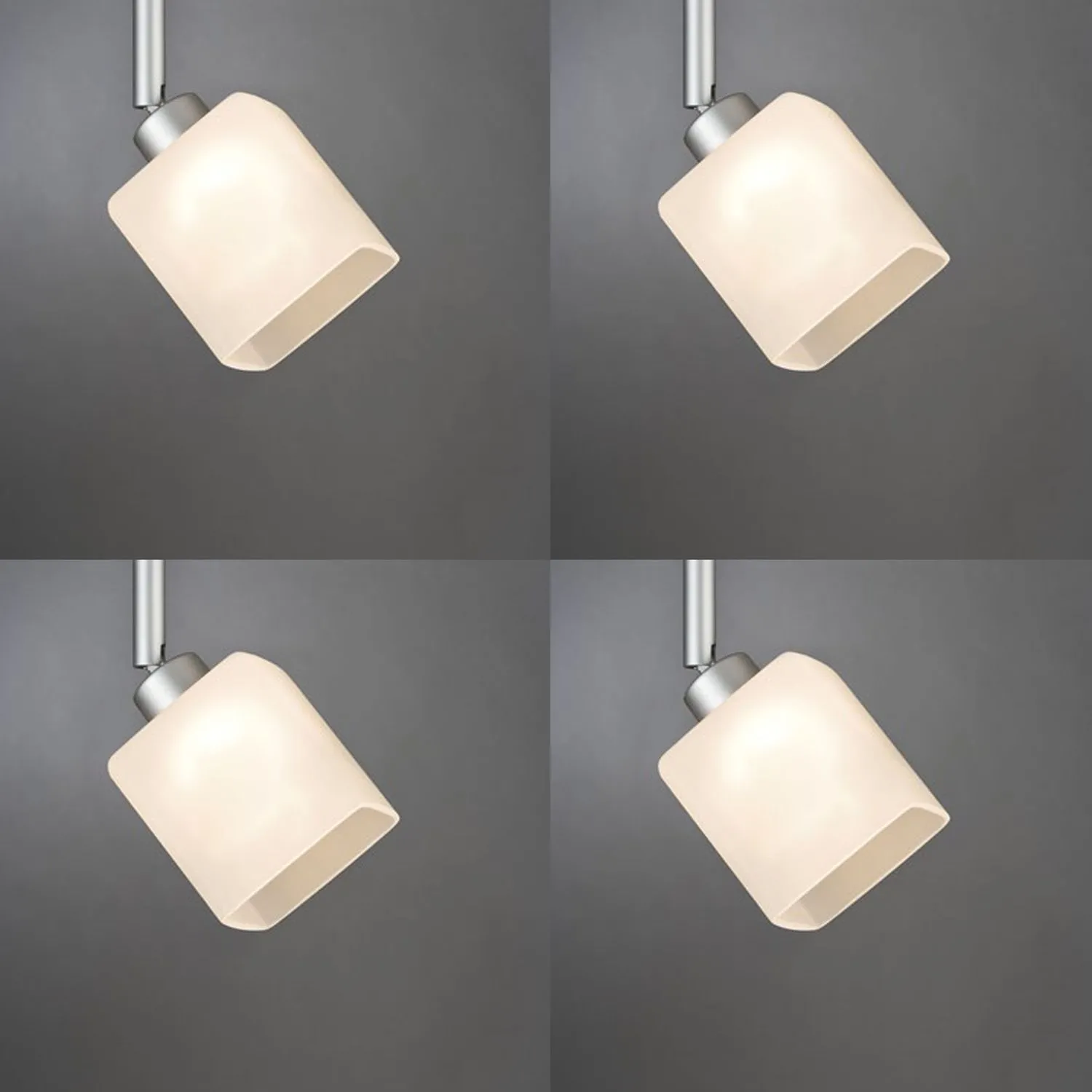 4 x Paulmann Lampenschirm Öffnung ca. 3,3 cm Quad Satin eckig Glas Ersatzglas, Schirm, Ersatzschirm