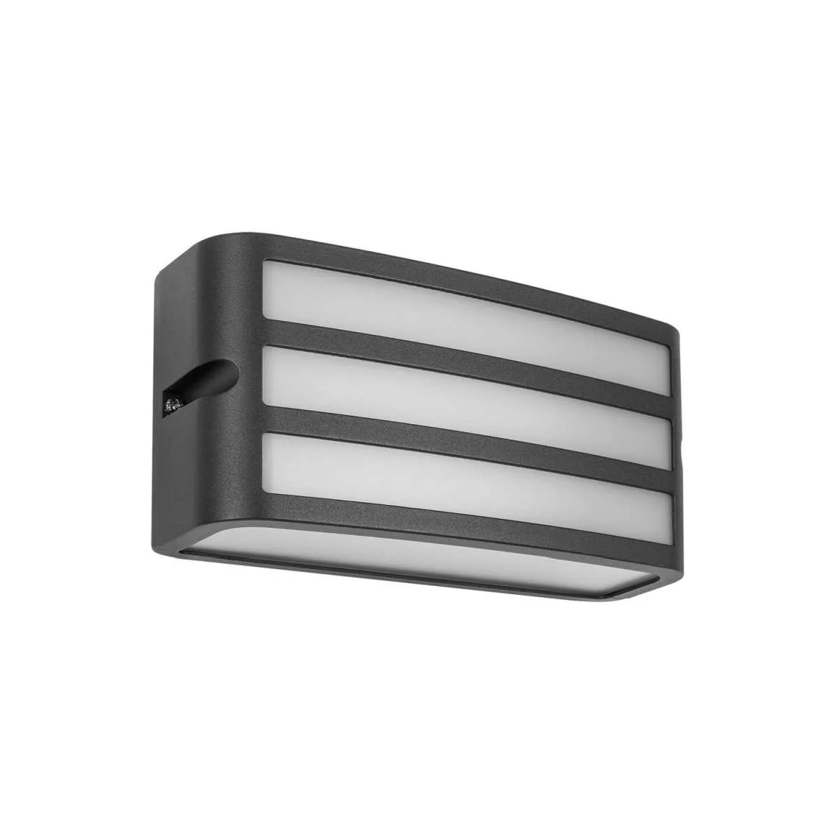 Rechteckige Außenwandleuchte schwarz mit Gitter für 1 x E27