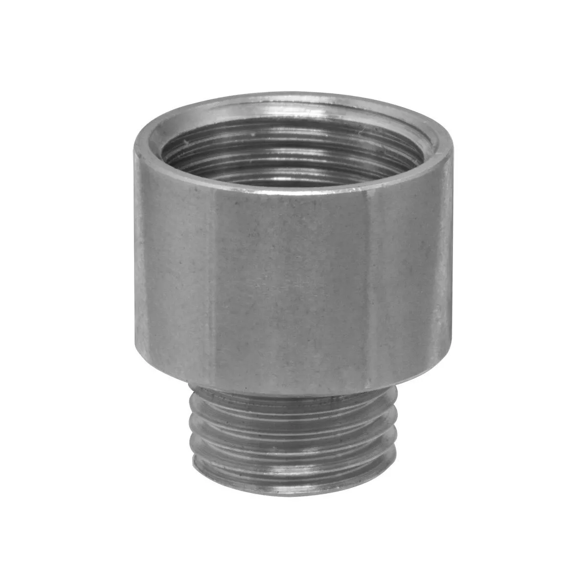 Reduziernippel Messing nickel matt Außengeinde M13, Innengewinde M10